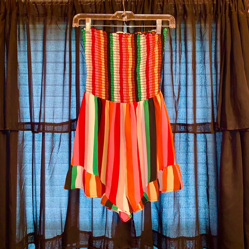 Multi-Colored Striped Romper from Audrey 3+1 Size Small - Picture 2 of 5